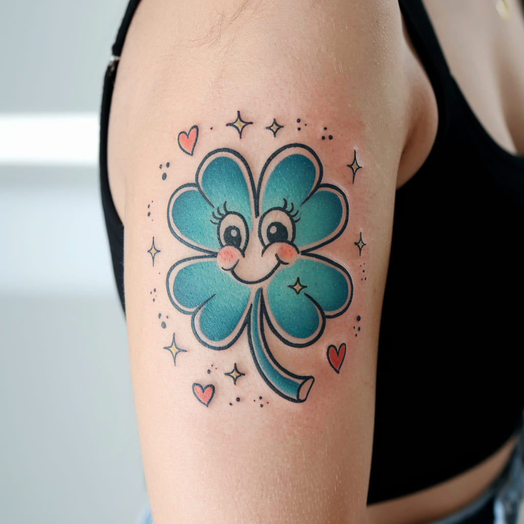 Playful Four-Leaf Clover