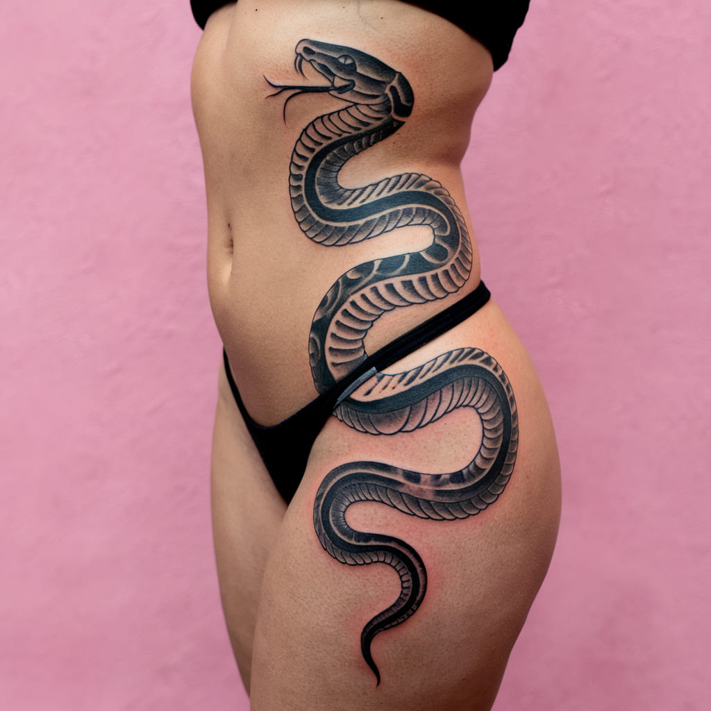 Snake Waist Tattoo