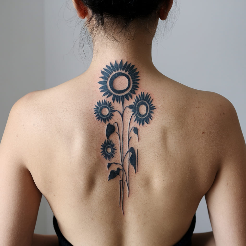 Sunflower Silhouette Tattoo