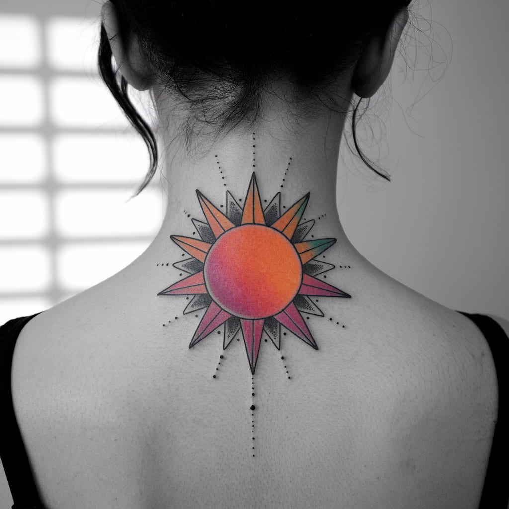 Vibrant Geometric Sun