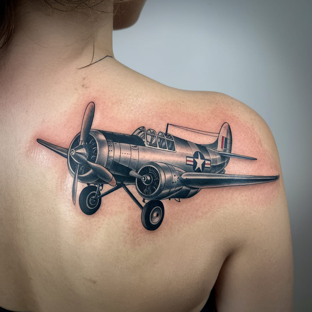 Vintage Airplane Tattoo