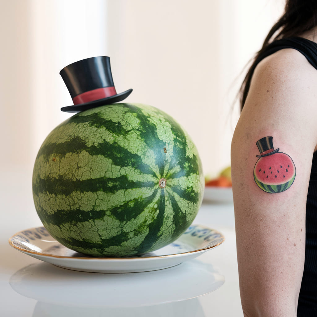 Watermelon with a Tiny Top Hat