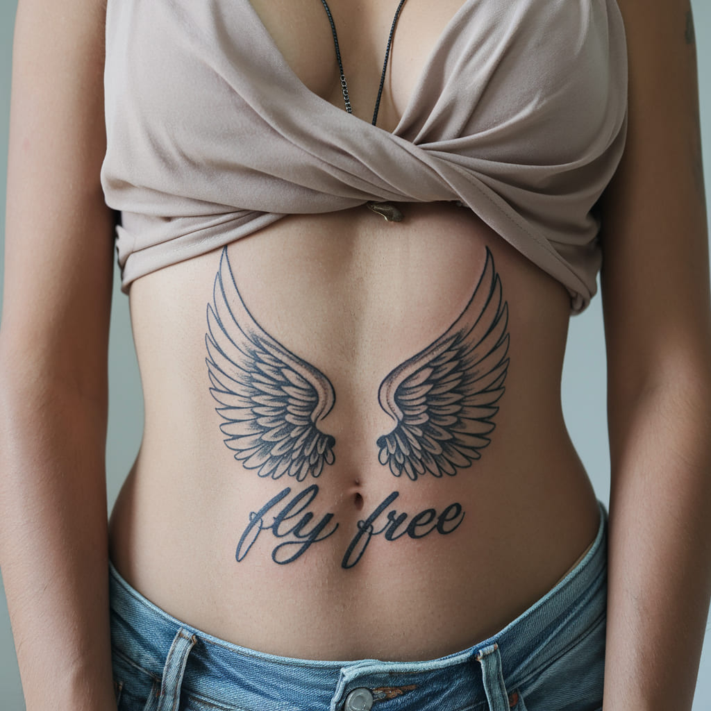 Wings Waist Tattoo